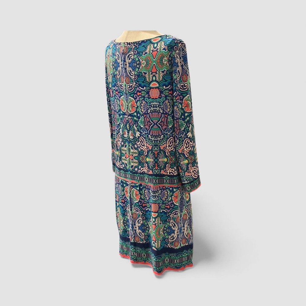 Laundry By Shelli Segal Navy Blue and Multicolour Print Sheath size Large - Picture 6 of 14